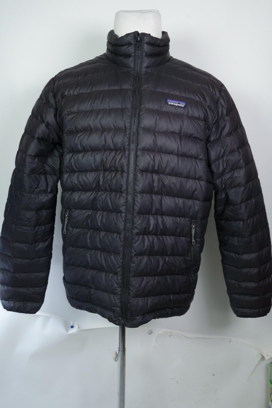 Patagonia Down Sweater Jacket Mens Large Black Puffer Full Zip Insulated Outdoor