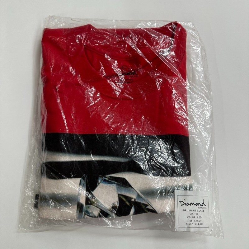 Diamond Supply Co T Shirt Size Large Red Brilliant Glass Short Sleeve Pullover gallery