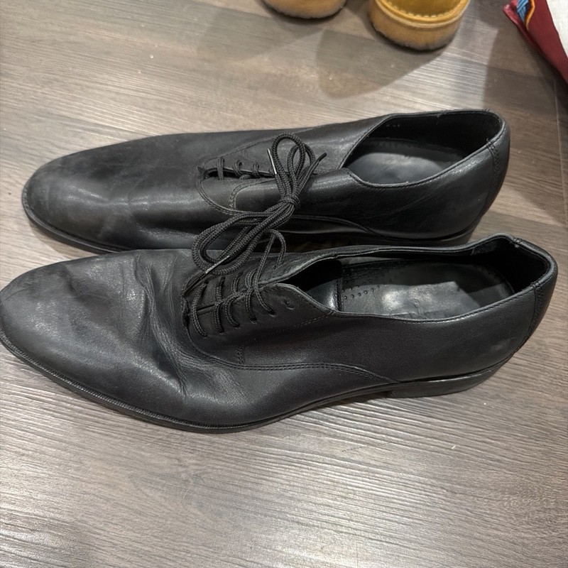 Cole Haan Men’s Black Leather Lace-Up Oxford Dress Shoes Almond Toe Size 13