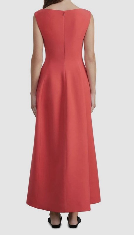 $1799 Lafayette 148 Women's Pink Portrait Neck Sleeveless Maxi Dress Size 10 gallery