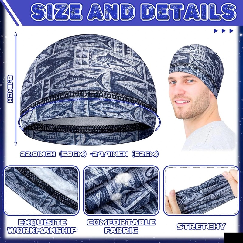 6 Pcs Cooling Skull Cap Motorcycle Helmet Liner Men Women Sweat Wicking Beanie B gallery