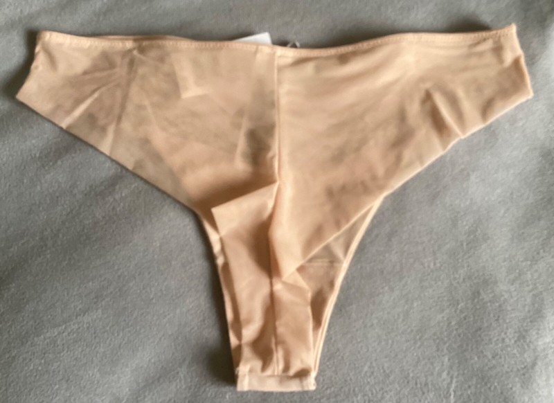 2 Pep & Co -Dark Beige Thongs Mesh & Lace & Grey Bow Size XXL - BNWTS gallery