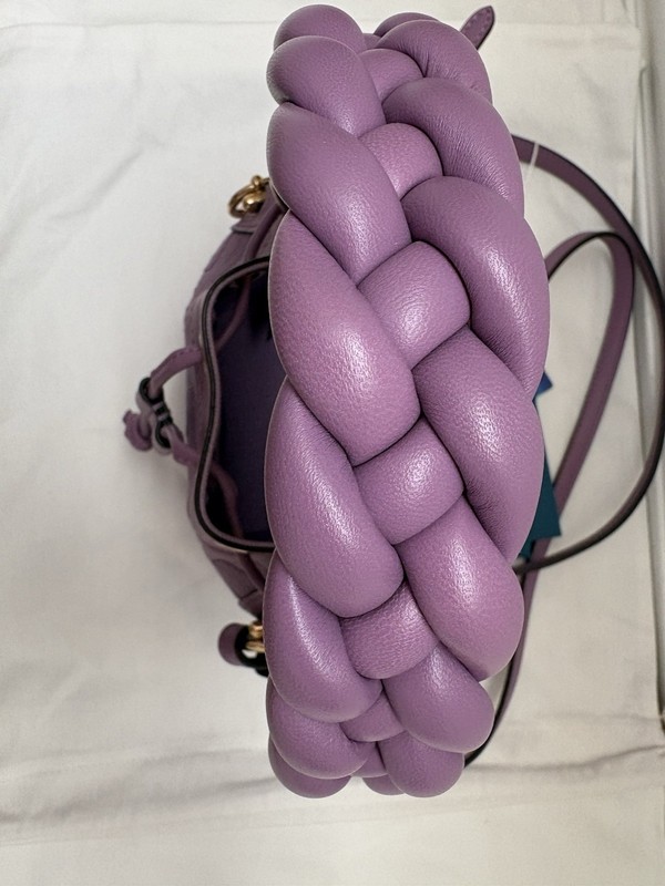 Fendi Woven Handle Mon Tresor Bucket Bag Zucca Embroidered Canvas Mini Lavender gallery