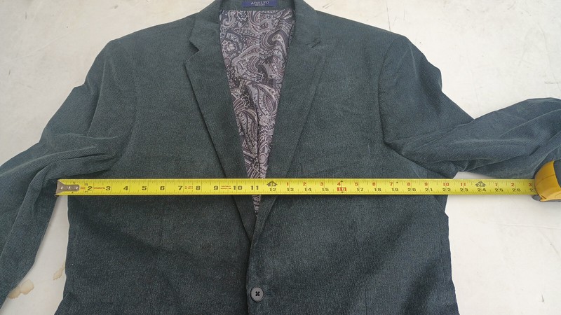 ADOLPH® Sport Coat-Blazer • CORDUROY • 44L • CHARCOAL • BEAUTIFUL PAISLEY LINING