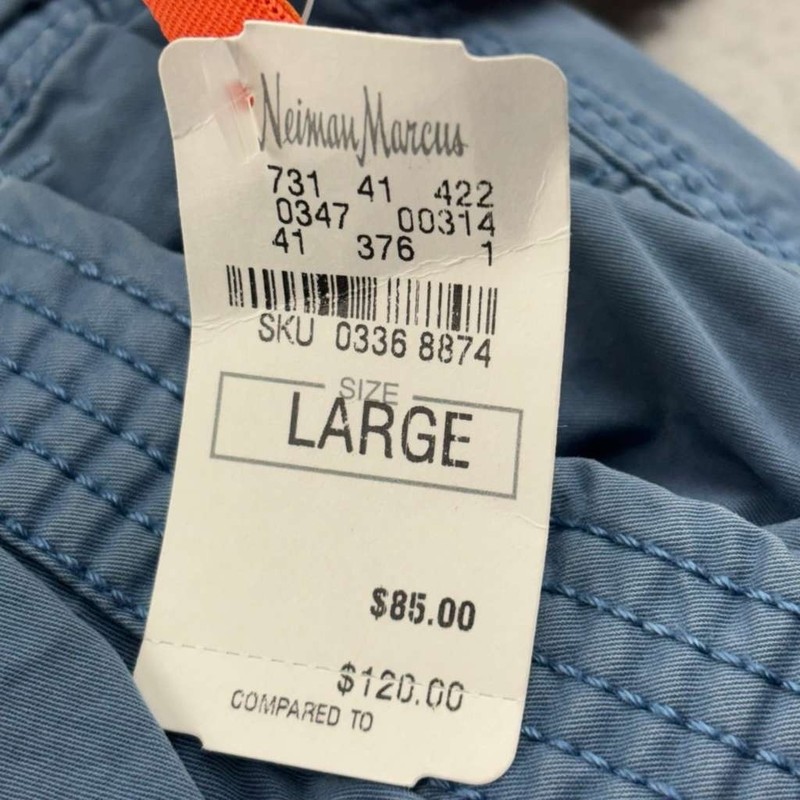 SuperDry Tokyo Pants Mens Large Blue Cotton Flat Front Cargo Neiman Marcus NWT gallery