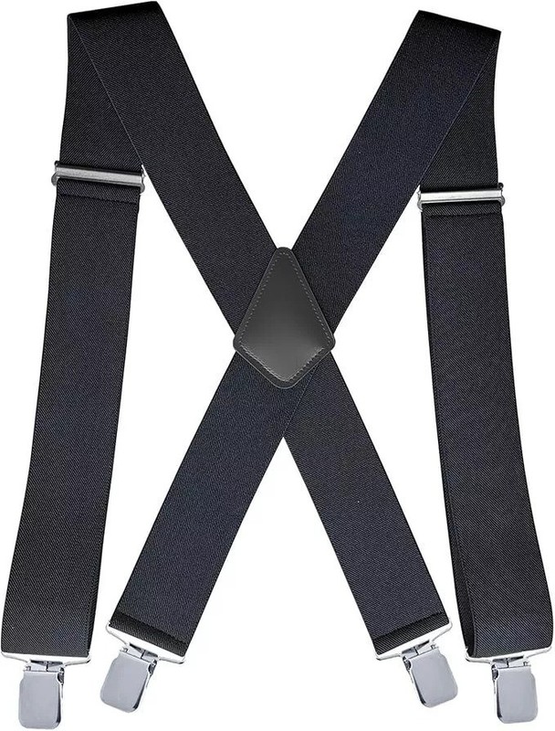 2Inch Men’S Heavy Duty Suspenders with Strong Clips Adjustable X for Work J New