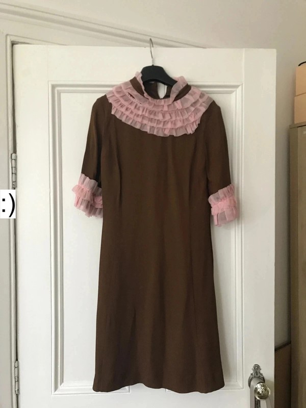 Vivetta vintage look flounces dress ruffles size 38 uk8