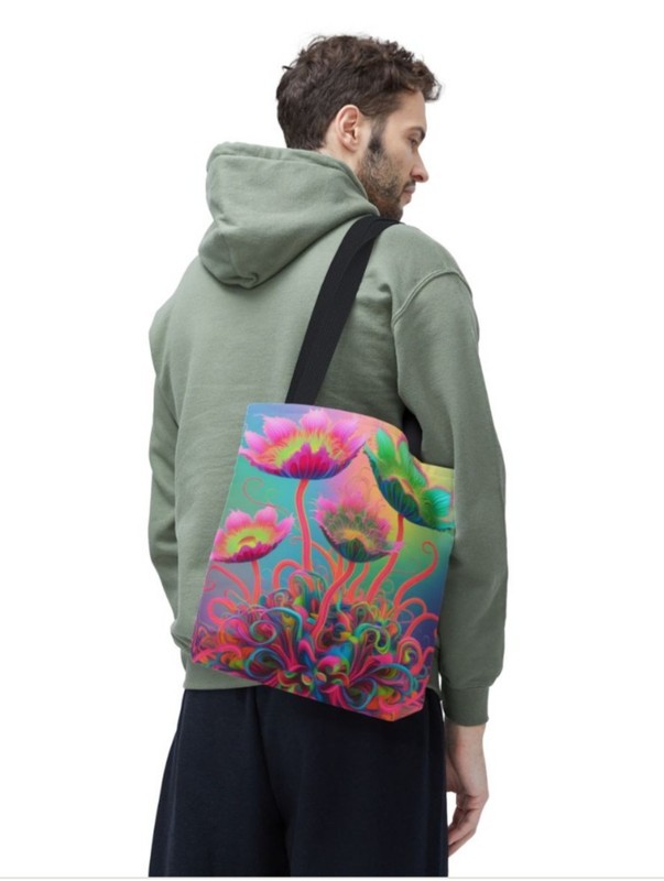 Tote Bag AOP Neon Flower gallery