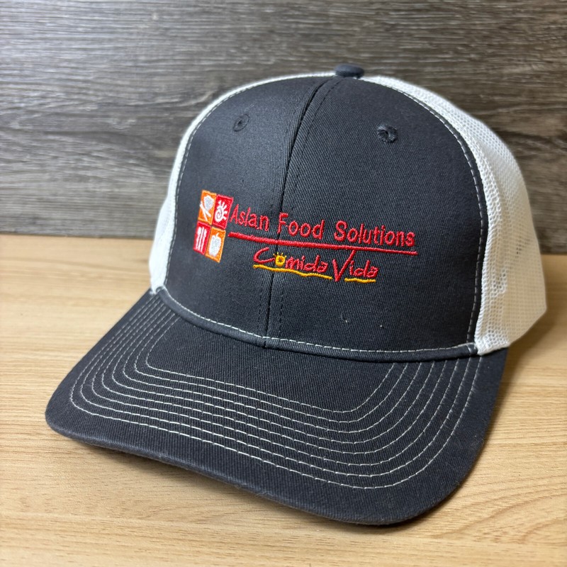 Asian Food Solutions Hat Cap Snap Back Gray Comida Vida Adjustable