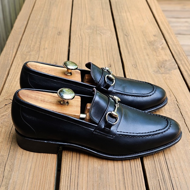Meermin Horsebit Loafers Black Calf Size 10 D US 114678 $230 WORN 2X! gallery