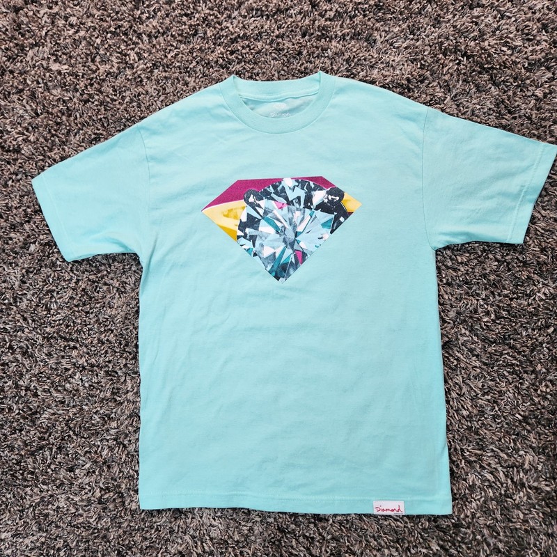 Diamond Supply Co. Union T Shirt Men's Graphic Diamond Realistic Tee Size M Blue