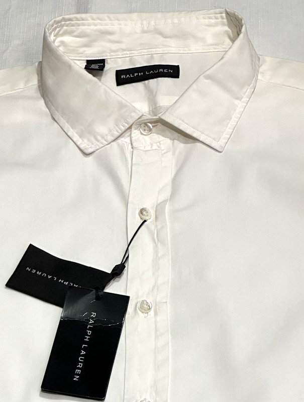 $595 NEW XL 17 /17.5 RALPH LAUREN BLACK LABEL SHIRT GRUNGE WHITE DRESS RARE gallery