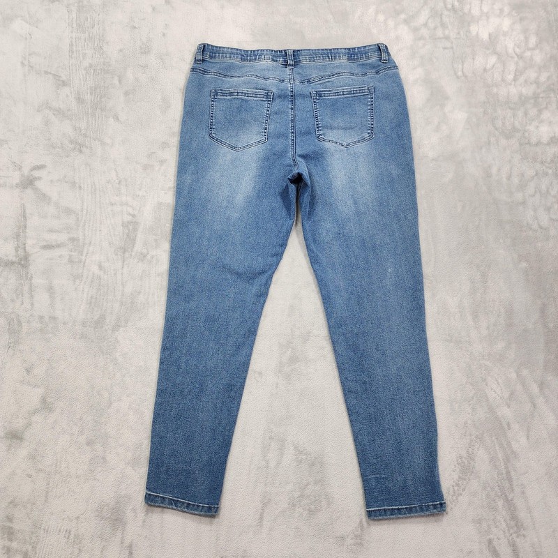 DG2 By Diane Gilman Jeans Women L Blue Pull On Jegging Slim Stretch Denim Casual gallery