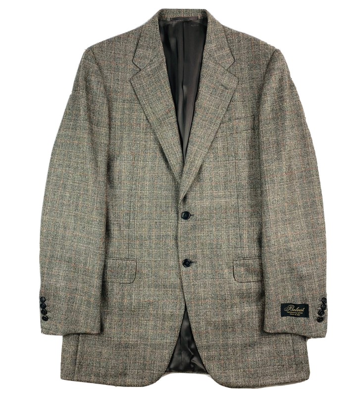 Belvest Brown Checked Pure Wool Mens Blazer Functional Cuff Size 40R NWT