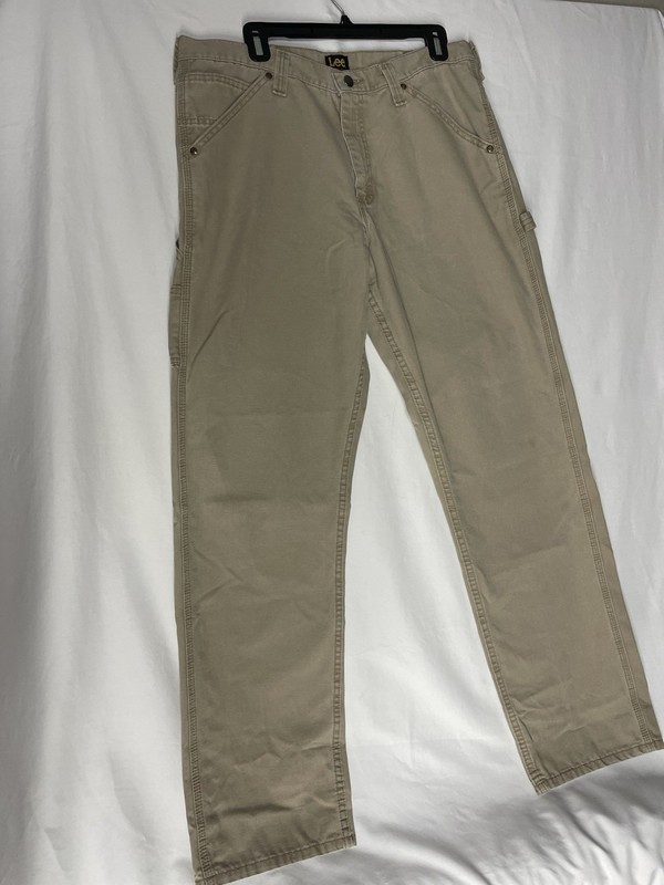 Lee Carpenter Workwear Loose Fit Pants Men's Size 34x34 Beige Khaki gallery