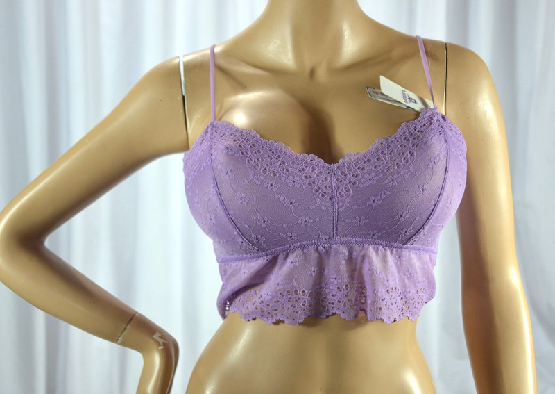 NWT $38 L Orchid Mist B.Tempt’d Inspired Eyelet Bralette Bra by Wacoal #910219