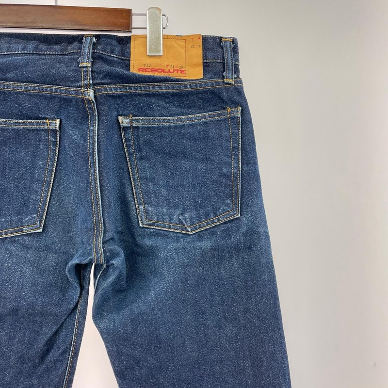 RESOLUTE 712Denim pants sizeW31 L29/Navy made in japan gallery