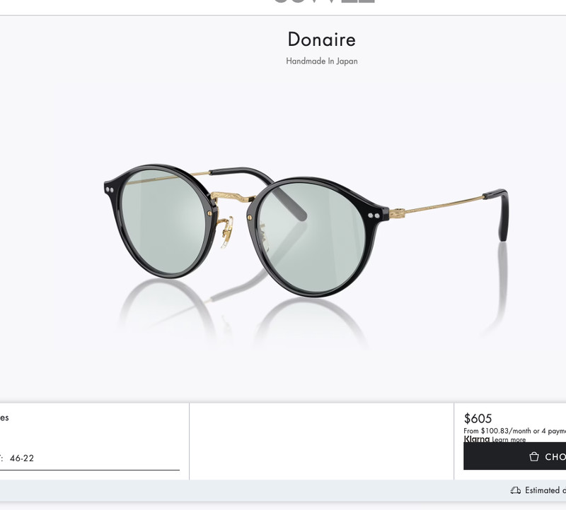 OLIVER PEOPLES DONAIRE 46mm Optical in Black/ Gold ~ Sea Mist OV5448T MSRP$605 gallery