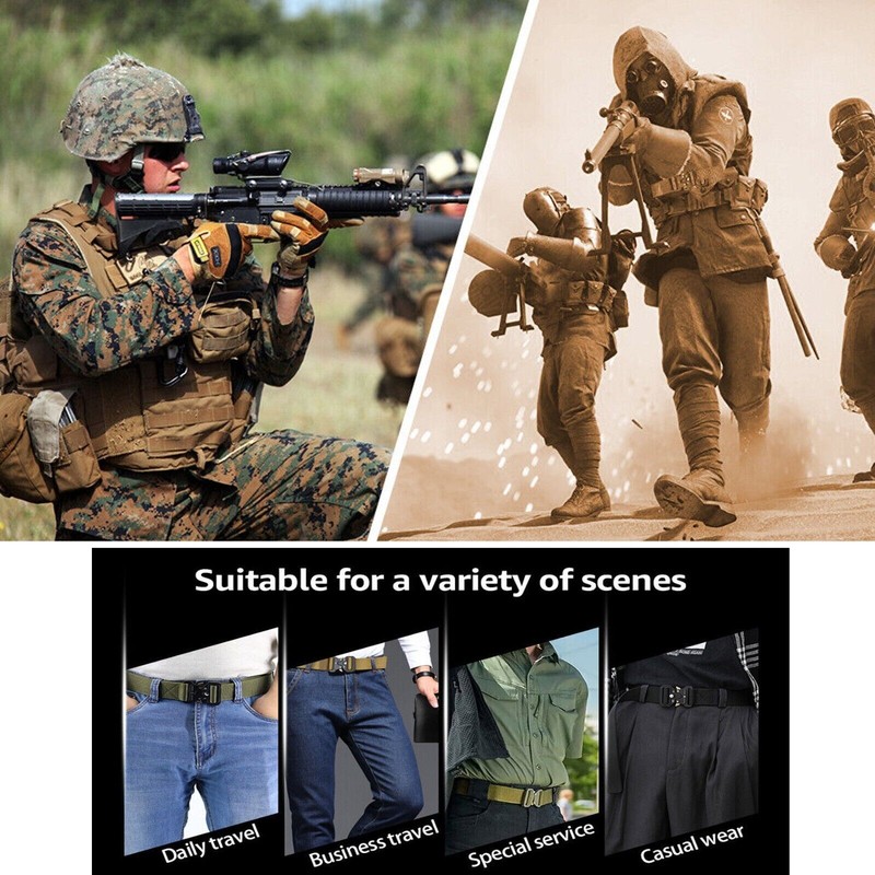 MEN Casual Military Tactical Army Adjustable Quick Release Belts Pants Waistband gallery