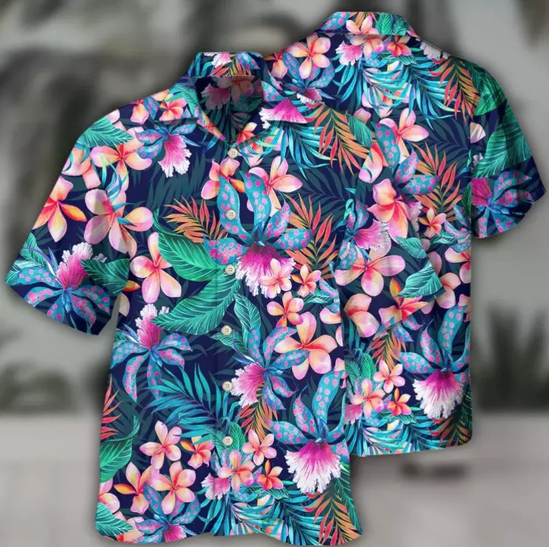 Flower Tropical Floral Hawaiian Shirt Aloha Summer