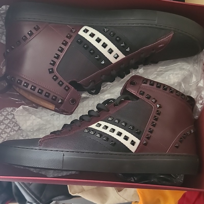 Bally Studded Hedern -T- B/03 Men’s Leather Sneakers High Top Size EU 11e/Us 12