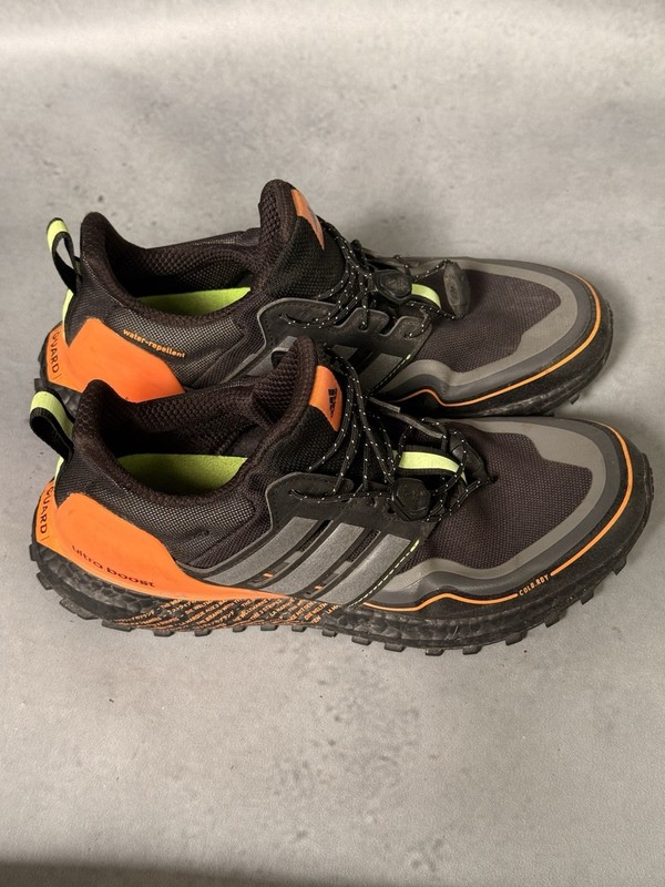 Adidas Terrex Men’s Trail Running Shoes Black Orange Water Repellent Size 7