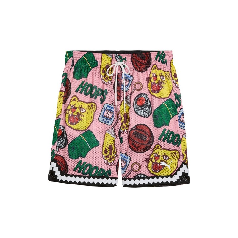 PUMA Commissioner Dylan Reversible Aop 7 Inch Shorts Mens Black Casual Athletic
