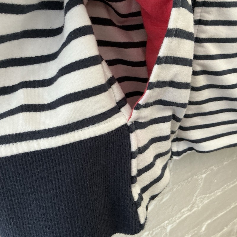 Laura Scott Womens Blue White Striped Zip Up Sweatshirt Nautical Vacation Sz L gallery