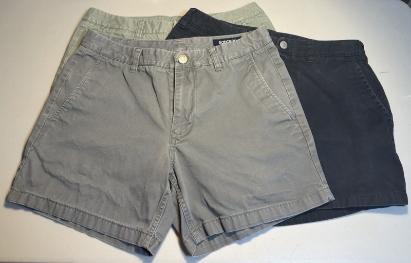 Lot of 3 Bonobos Men’s Original Washed Chino Shorts 100% Size 31 Inseam 5 Inch