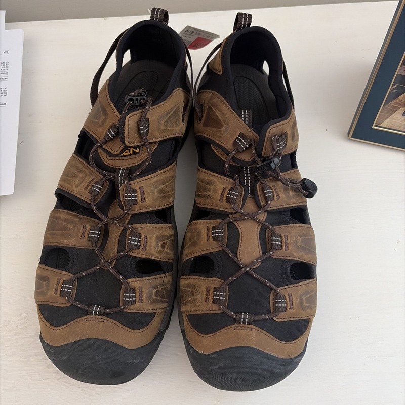 Keen Waterproof Hiking Sandals Mens 15 Targhee III Brown Leather