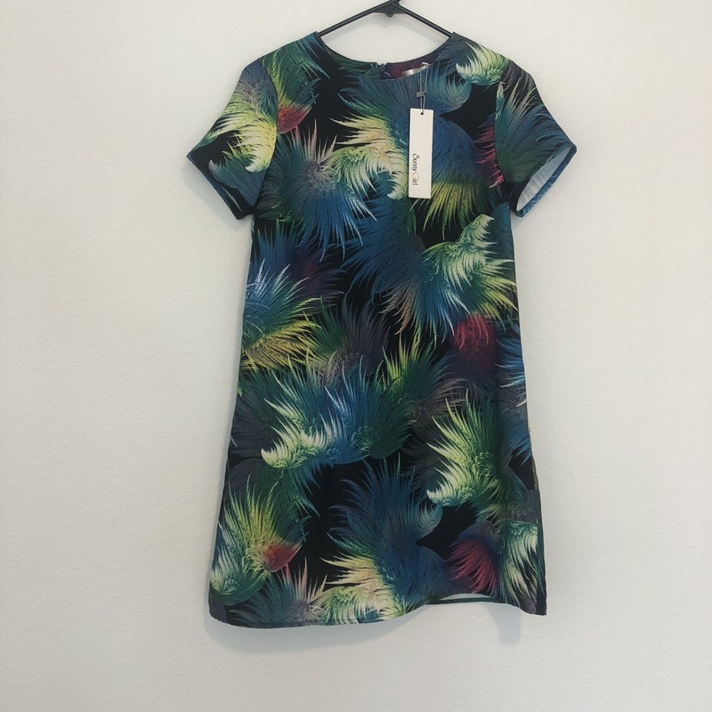 Nwt Sunny Girl Australia Bright Leaf Pattern Mod Dress Women’s Small gallery