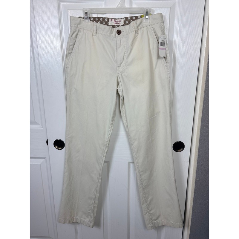Original Penguin Chino Pants Beige Flap Button Back Pockets Size 32 NWT