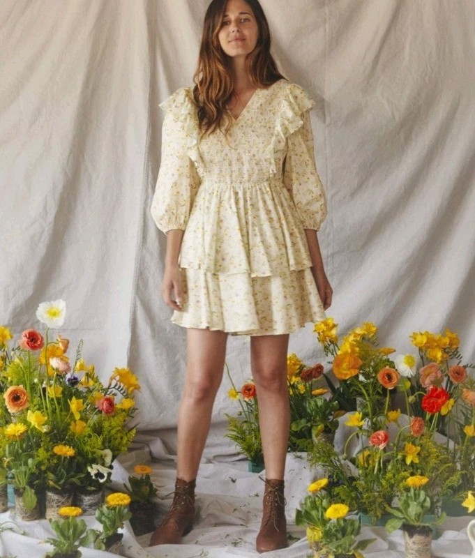 Christy Dawn The Verna Dress Women's Small Dandelion Floral Print gallery