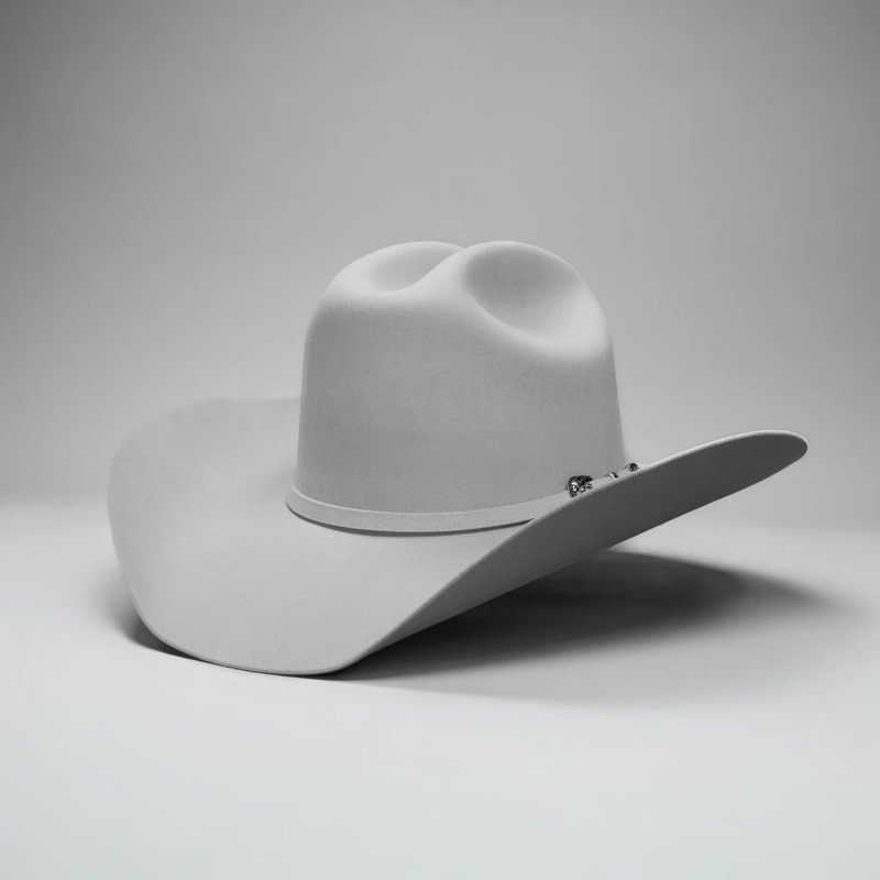 Texana 100X Estilo Sinaloa (25% Wool 75% Buffalo Fur) Western Cowboy Hat -Silver