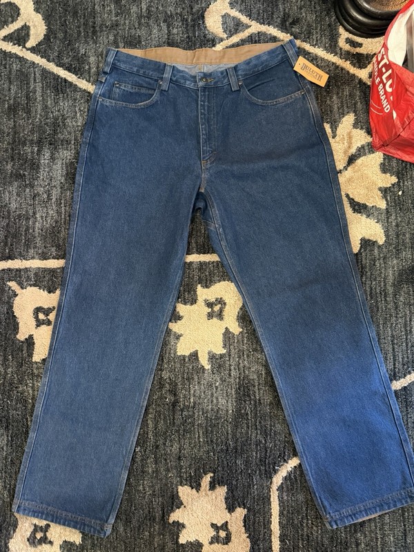 Duluth Trading Co Men’s Relaxed Fit Straight Dark Wash Denim Jeans 36×32