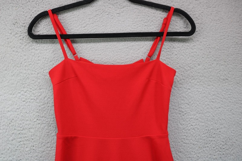 LuLus Red Cut-Out Dress-Size XS-New without Tags-Bow-Straps-Empire Waist-Lined gallery