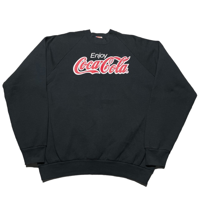 Vintage 90s Coca-Cola Sweatshirt Men’s XL Black Pullover Coke 80s Logo USA Made