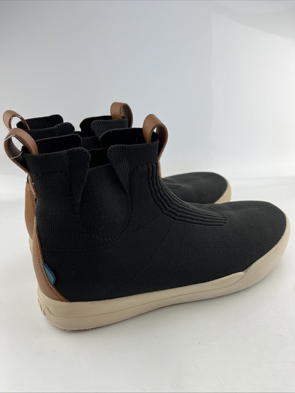 Vessi Classic Chelsea Waterproof Knit Boot Black Tan Pull Tab Women’s Sz 8 gallery