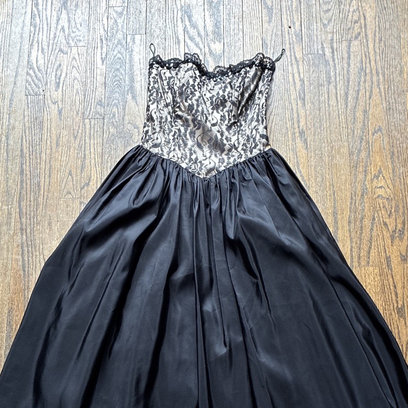 VTG 1980s Gunne Sax Black strapless evening dress Sz 13 gallery