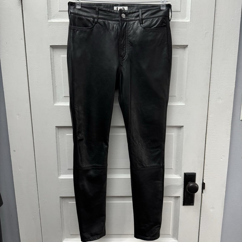 Lab 100% Lamb Leather Pants Black Skinny Moto Women’s Medium High Rise 31X30