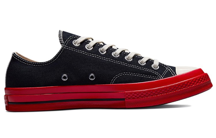 Converse Chuck Taylor All Star 70 Ox Comme Des Garcons Play Black Red Midsole MT gallery