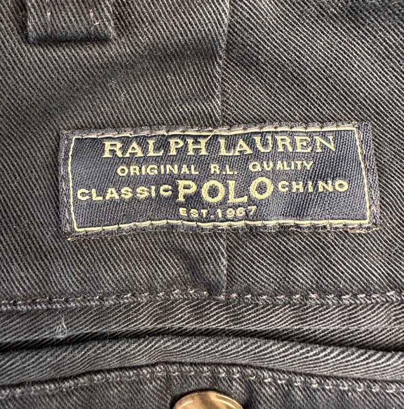 Polo Ralph Lauren Andrew Pant Navy Blue Pleated Cotton Chino Dress Pants 34x31