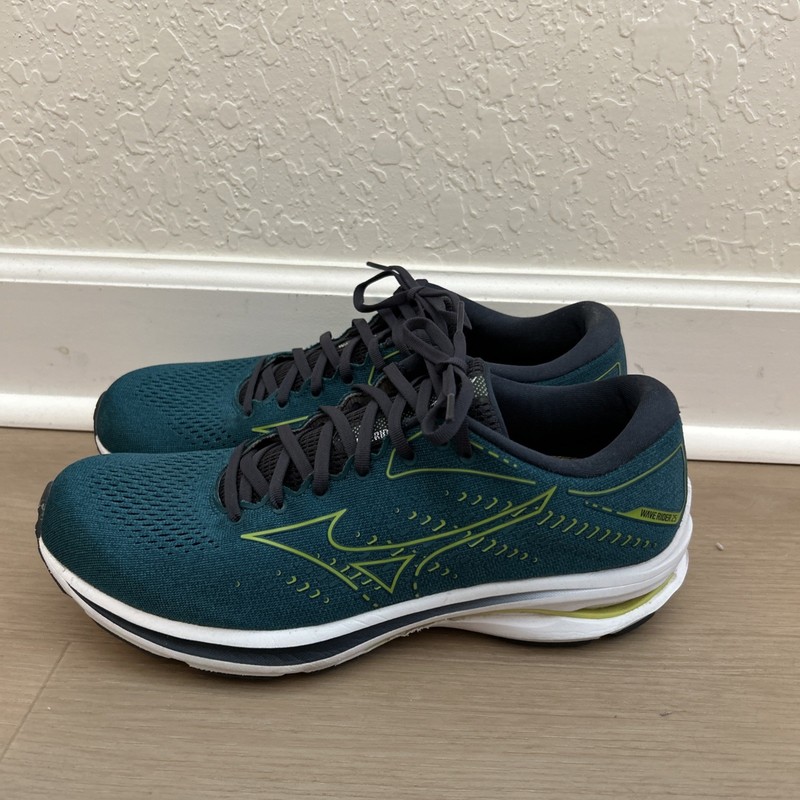 Mizuno Wave Rider 25 Running Shoes Men's Size 10 Harbor Blue Lime 411319.HBHB gallery