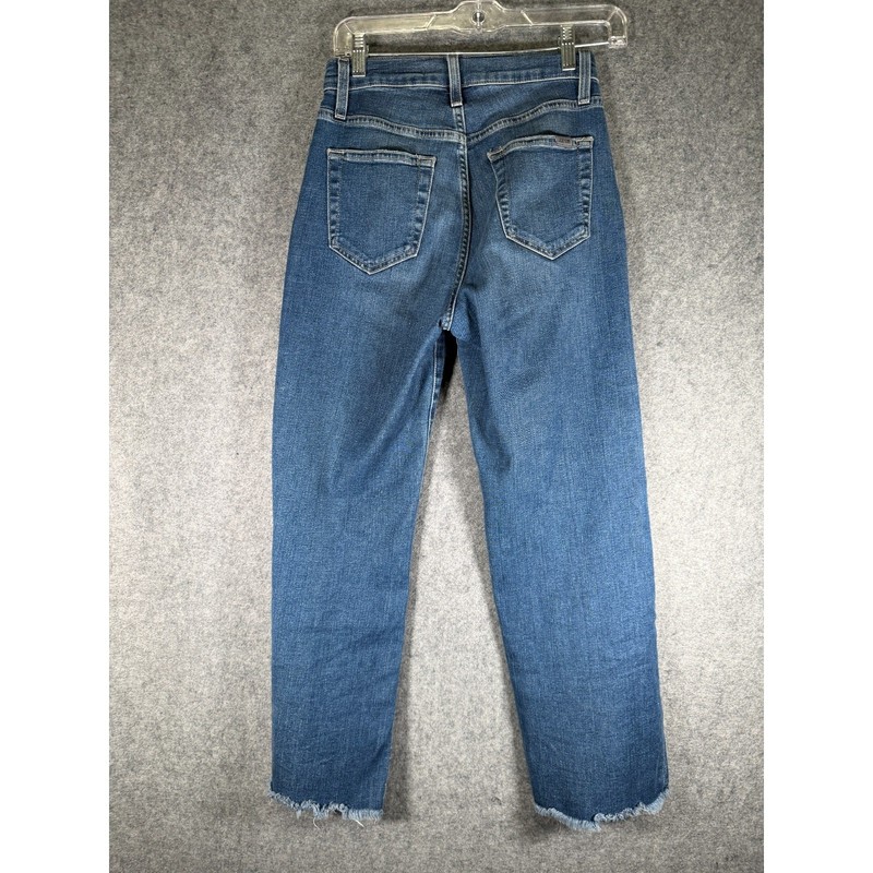 Joe's Jeans Women 24 Blue Medium Wash Freya High Rise Denim Frayed hem Stretch gallery