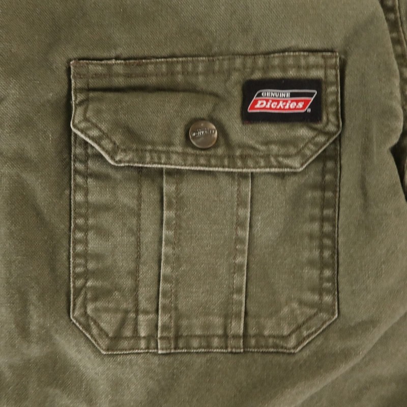 Dickies Jacket Mens L Green 100% Cotton Duck Canvas Hooded Pockets Workwear gallery