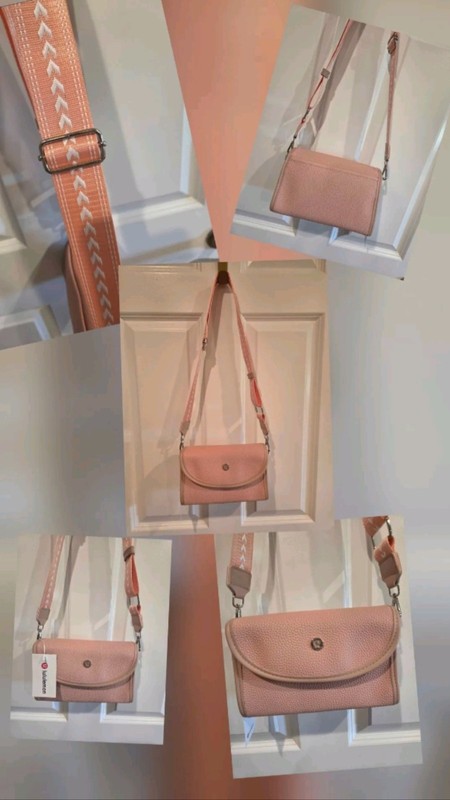 Lululemon Small Crossbody Bag Snap Flap Closure Gold Hardware