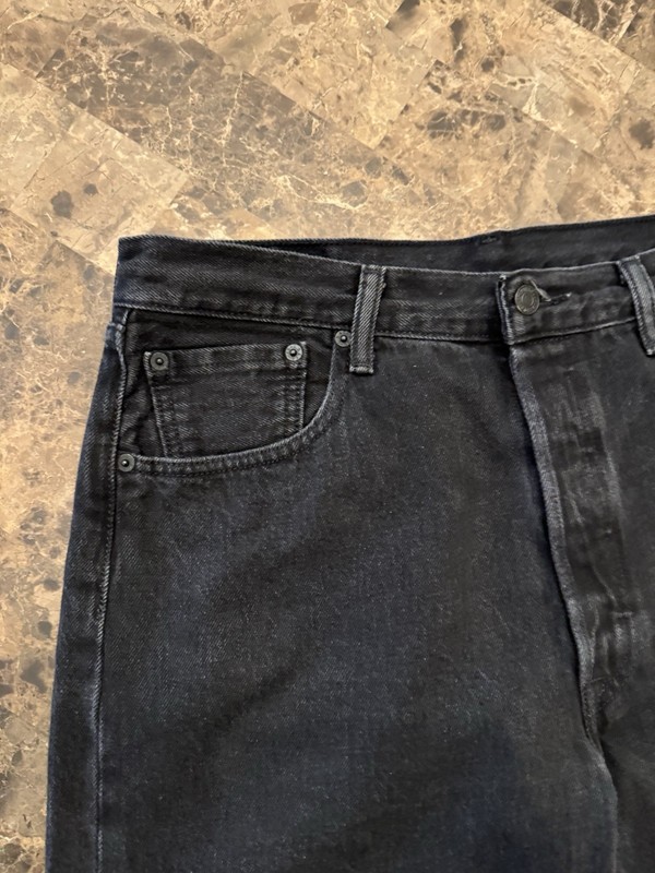 Levis 501 xx Black Jeans Straight Leg Button Fly Classic 100% Cotton Mens 36x36 gallery