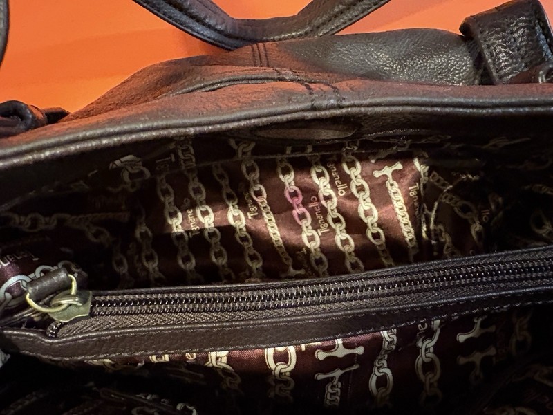 Tignanello Brown Pebble Leather Shoulder Bag Purse gallery