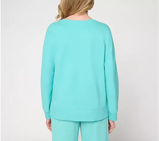 Belle by Kim Gravel French Terry Topstitched Double Vent Top NWT A719619 gallery