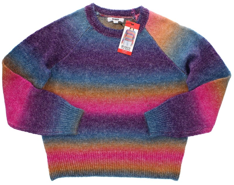 Steve Madden BB Dakota Sweater BM16118W Women's Ombre Stripe Sweater MSRP $89 gallery